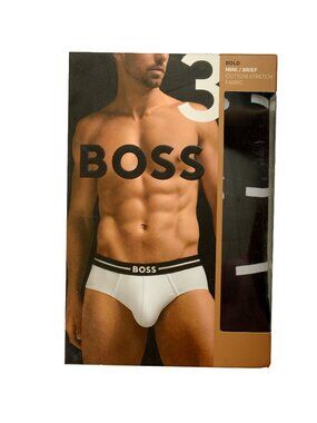 Hugo Boss Men's "BOLD" Logo Strap 3 Pack Hip Brief Slip Underwear US S IT 48